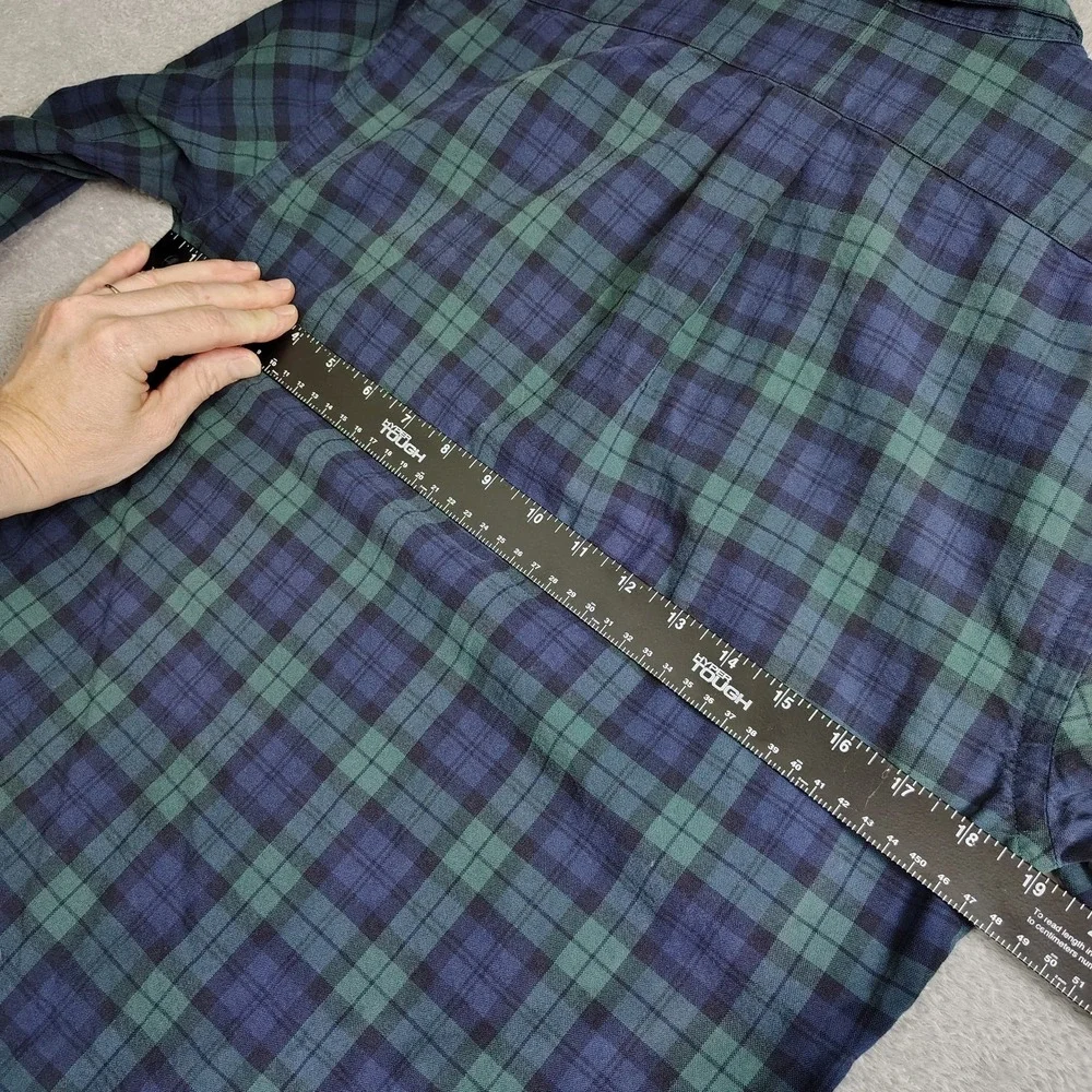 Ralph Lauren Button Up Shirt Mens S Blue Pony Scotch‎ Plaid Slim Fit Button Down